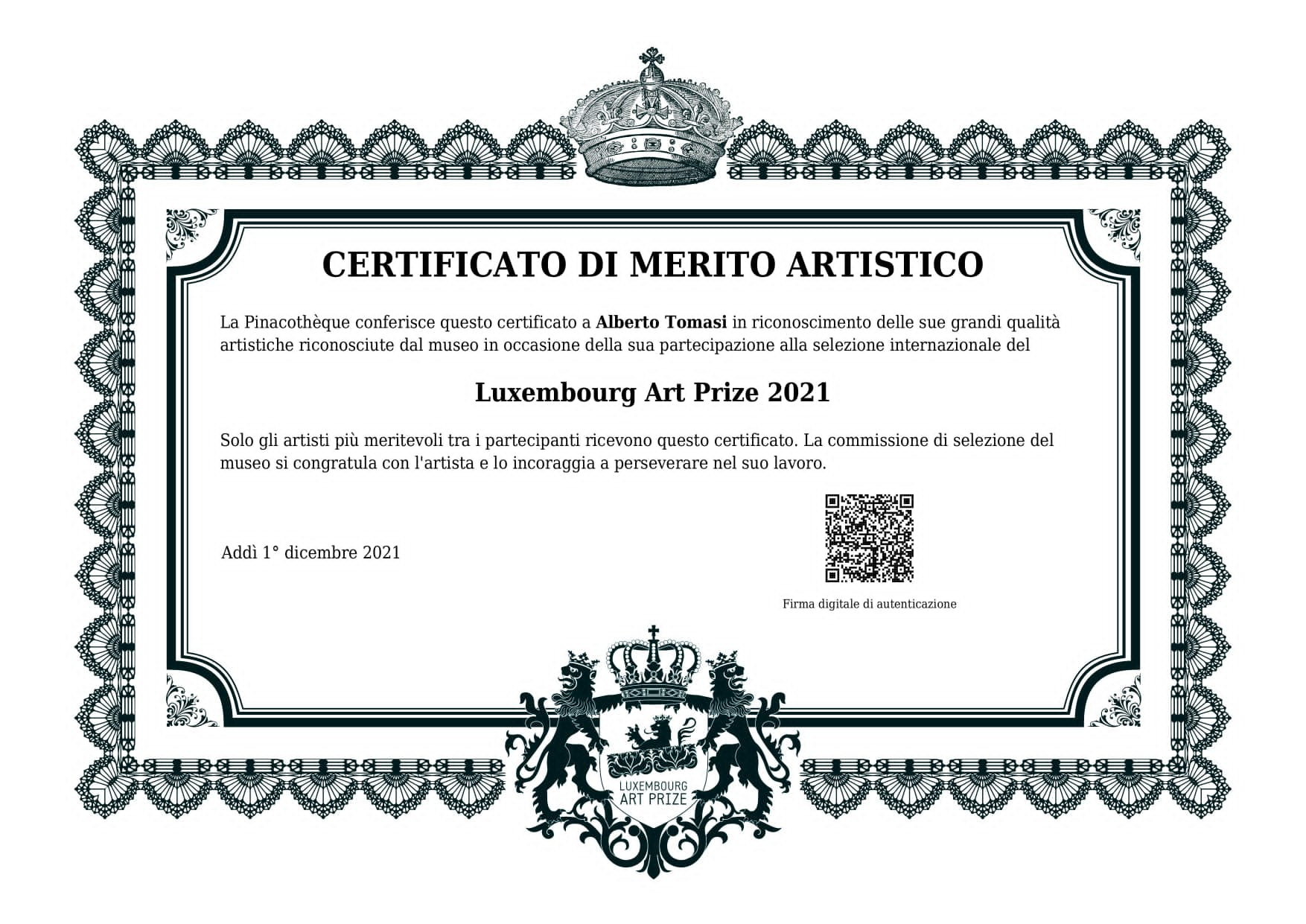 tomasi alberto certificati